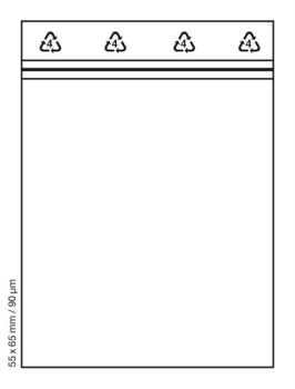 100 Tütchen 55x65mm 90µm Druckverschluss Beutel Zip Bags Polybeutel